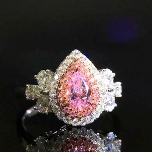 Natural Pink Diamond Rink in Pure 18k white Gold